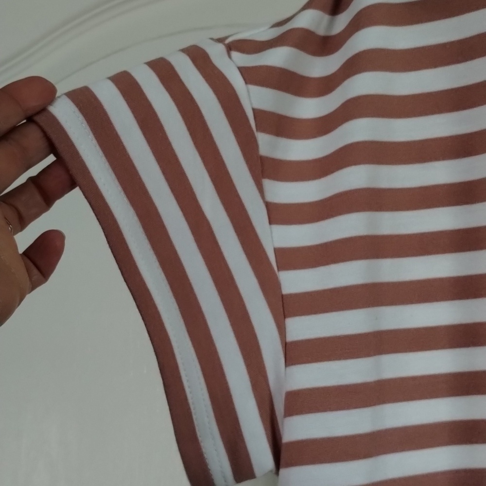 Jane + Delancey Women's stripe Pull On V-Neck Blouse Large - Picture 3 of 8
